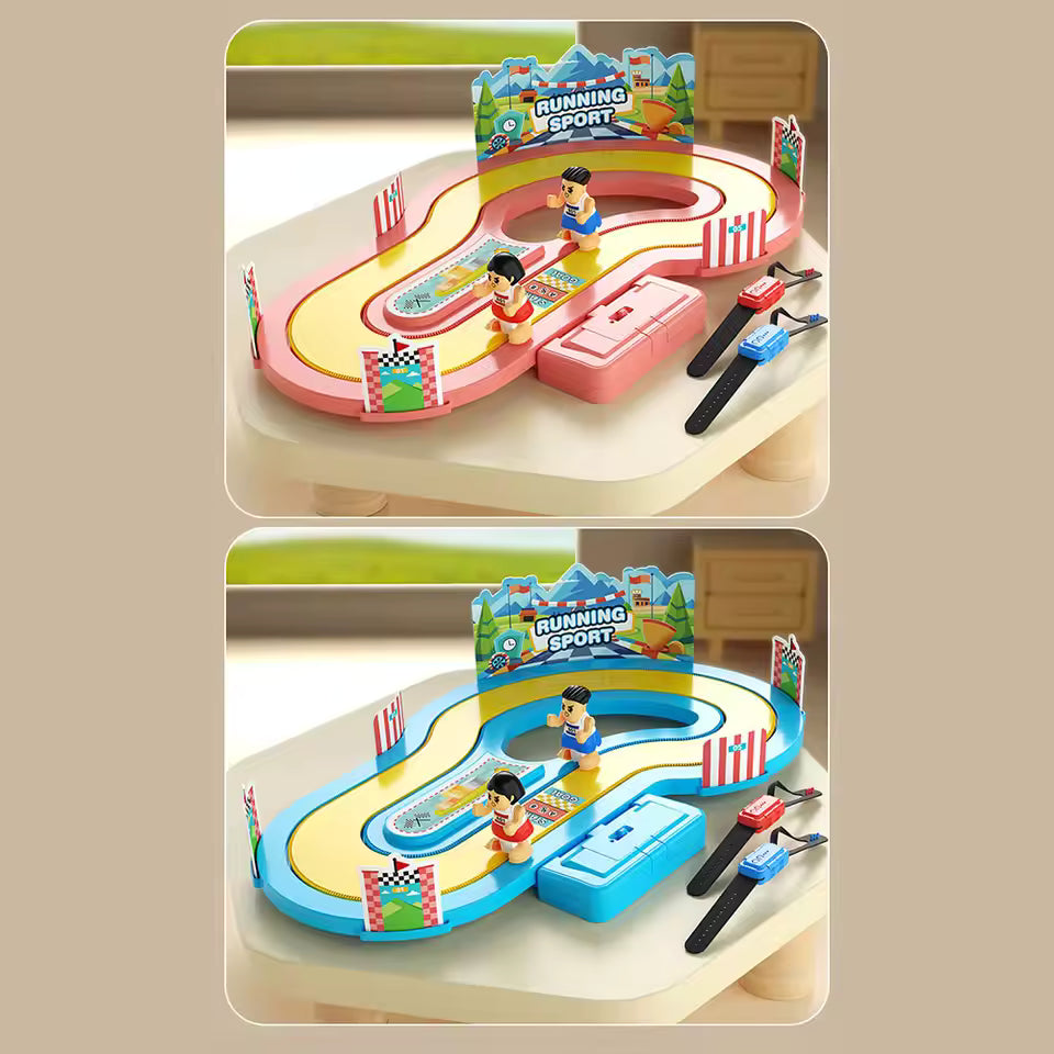 Dual-player puzzle and competitive motion-sensing running game