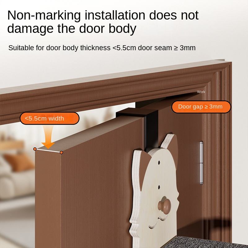 OSTEUS™ Solid Wood Eco-Friendly Hanging Door Cat Climbing Frame 4-Level Multi-Grid Jumping Platform