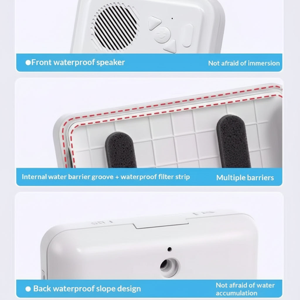 Waterproof Bathroom Phone Holder with Bluetooth Speaker