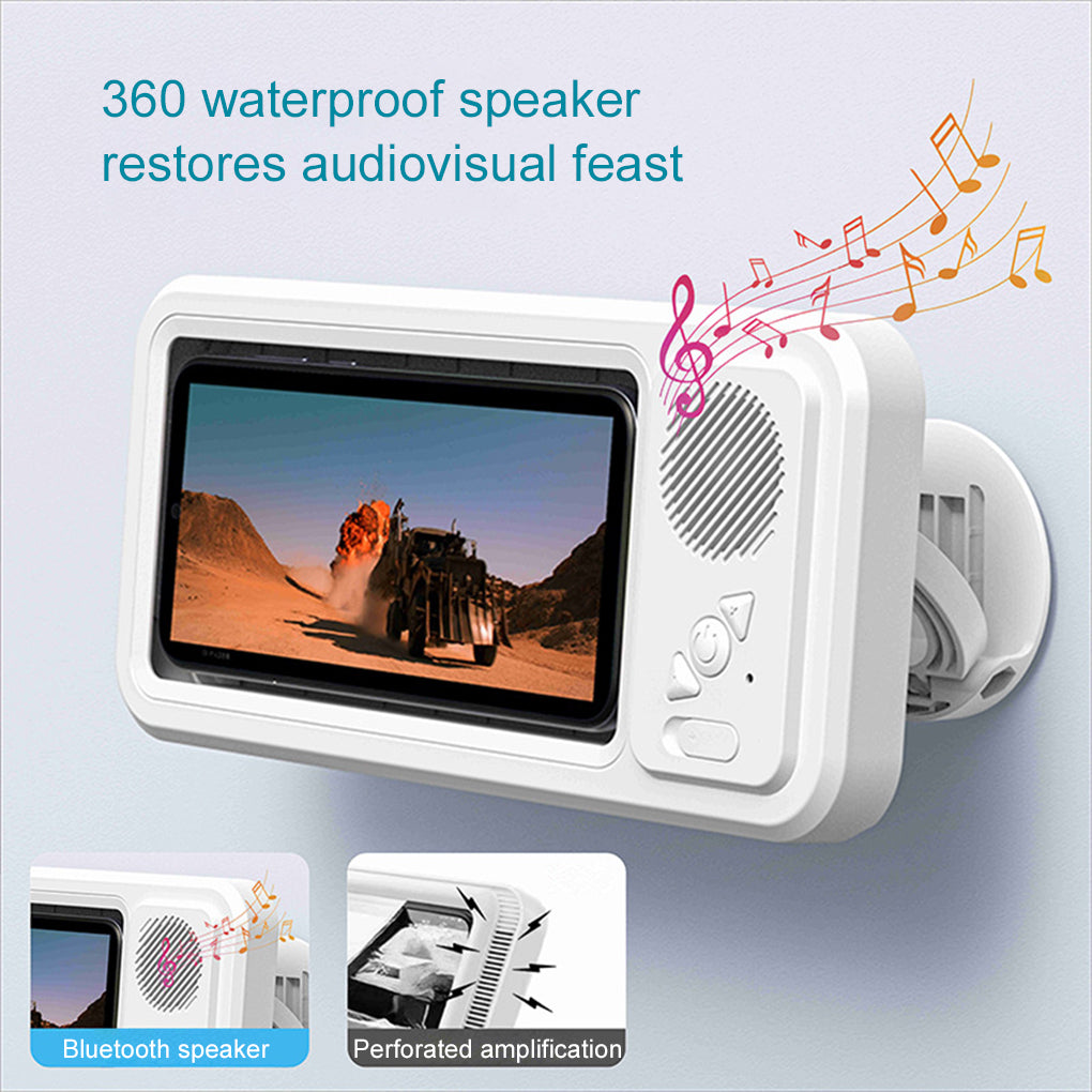 Waterproof Bathroom Phone Holder with Bluetooth Speaker