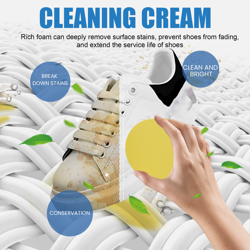 White Shoe Cleaning Cream – One-Wipe Stain Remover