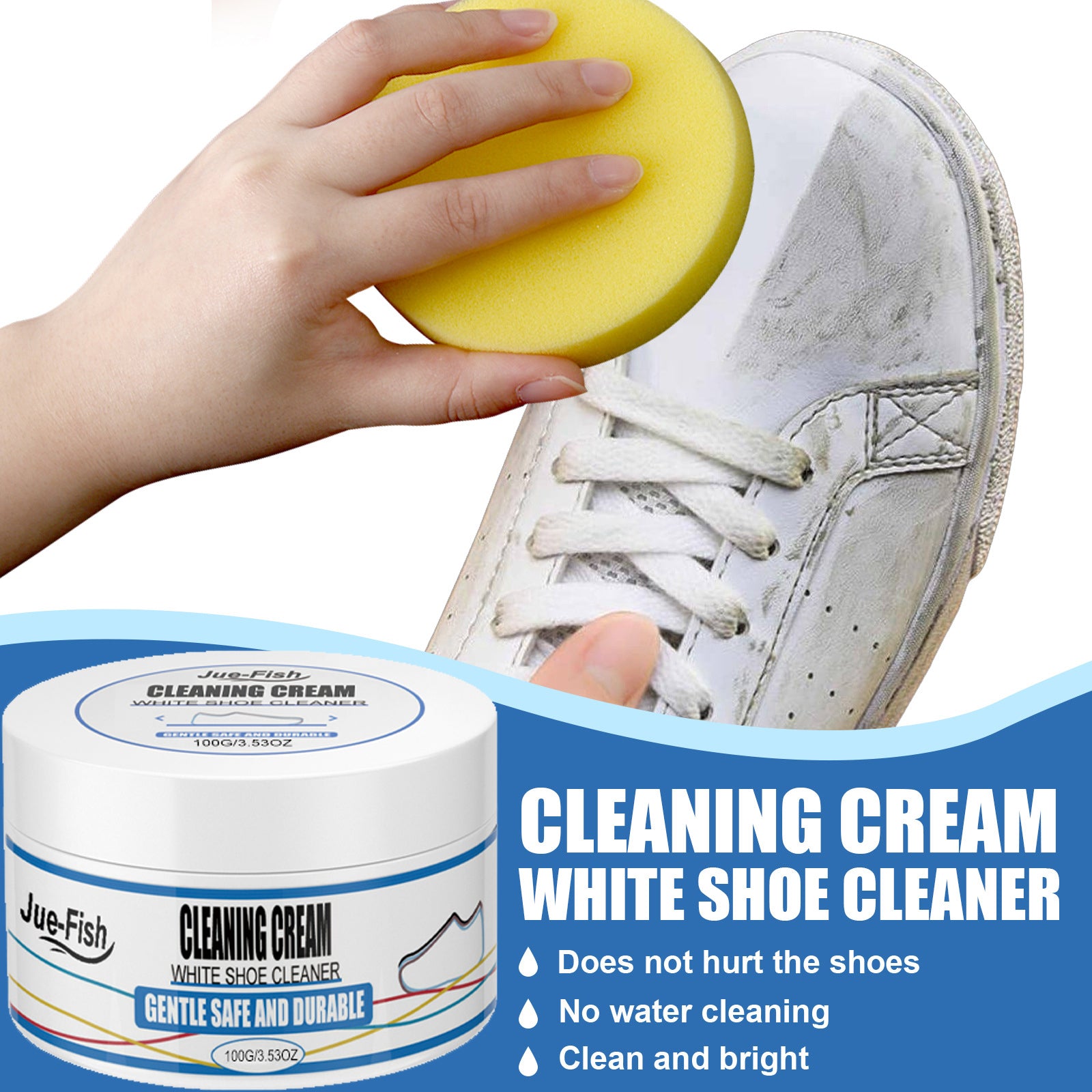 White Shoe Cleaning Cream – One-Wipe Stain Remover