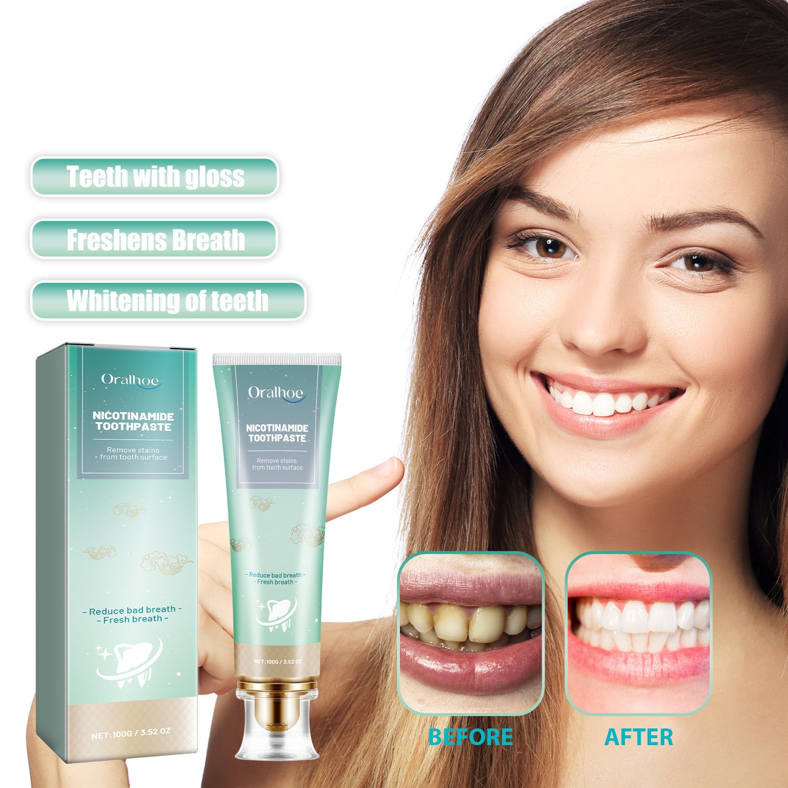 Nicotinamide Toothpaste Whitening Cleaning Care