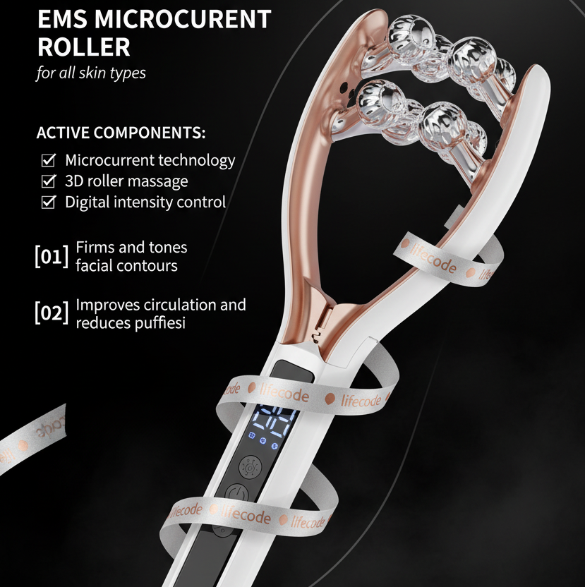 EMS Microcurrent Face Roller - Dark Theme Product Image