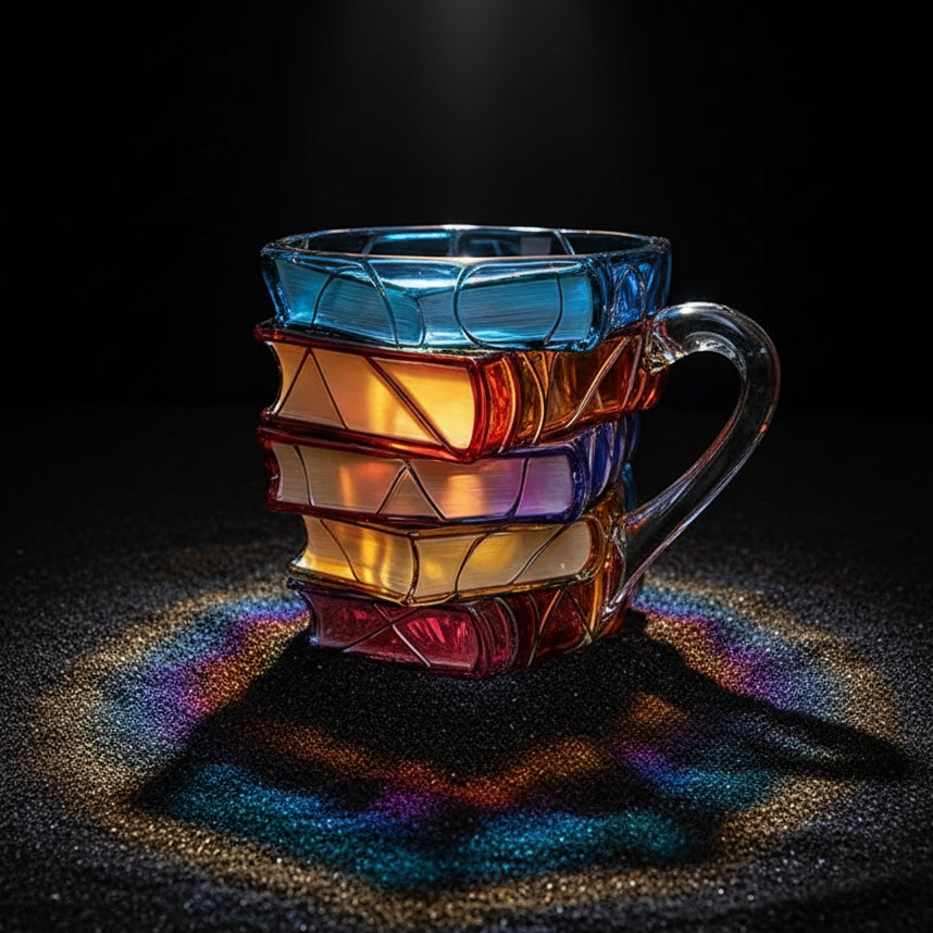 Glass Mug Dark Charcoal Sand Theme