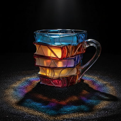 Glass Mug Dark Charcoal Sand Theme