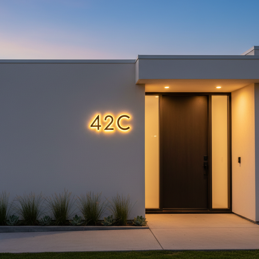 LED House Number 42C - Home Front Evening