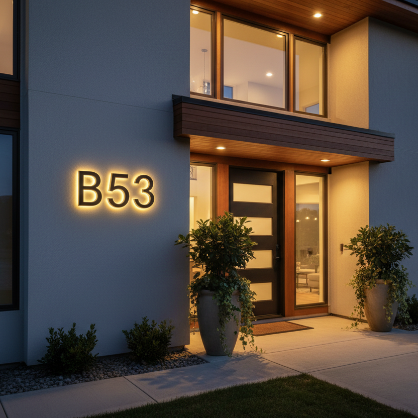 LED House Number B53 - Contemporary Home