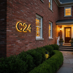 LED House Number C24 - Traditional Brick Home