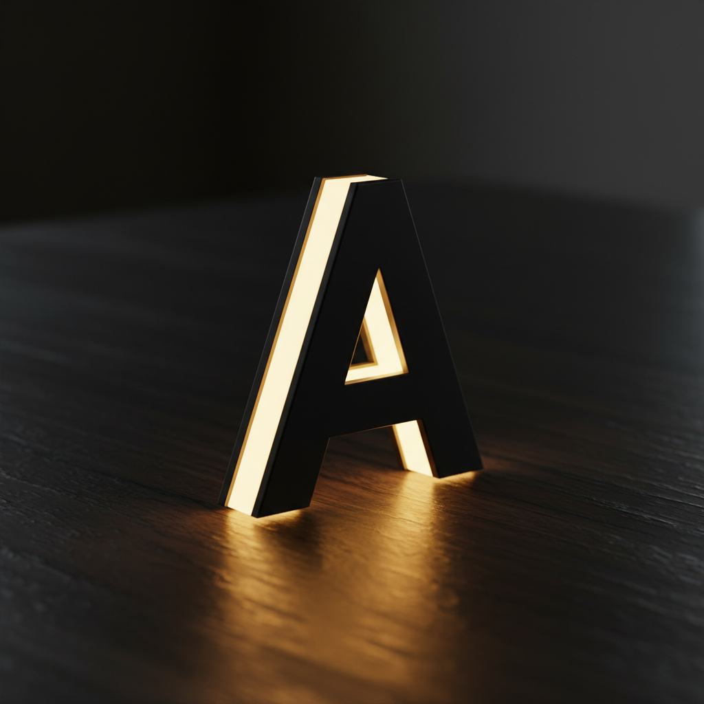 LED Letter A - Slim Full Side Glow