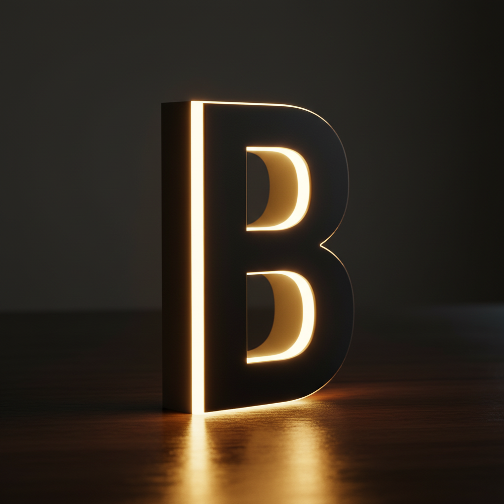 LED Letter B - Full Side Glow