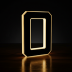 LED Letter O - Dark Theme Close-up