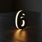 LED Number 6 - Full Side Glow