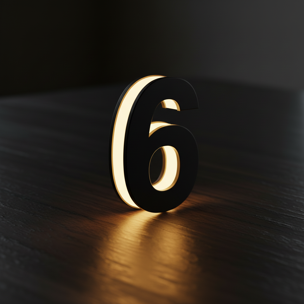 LED Number 6 - Full Side Glow