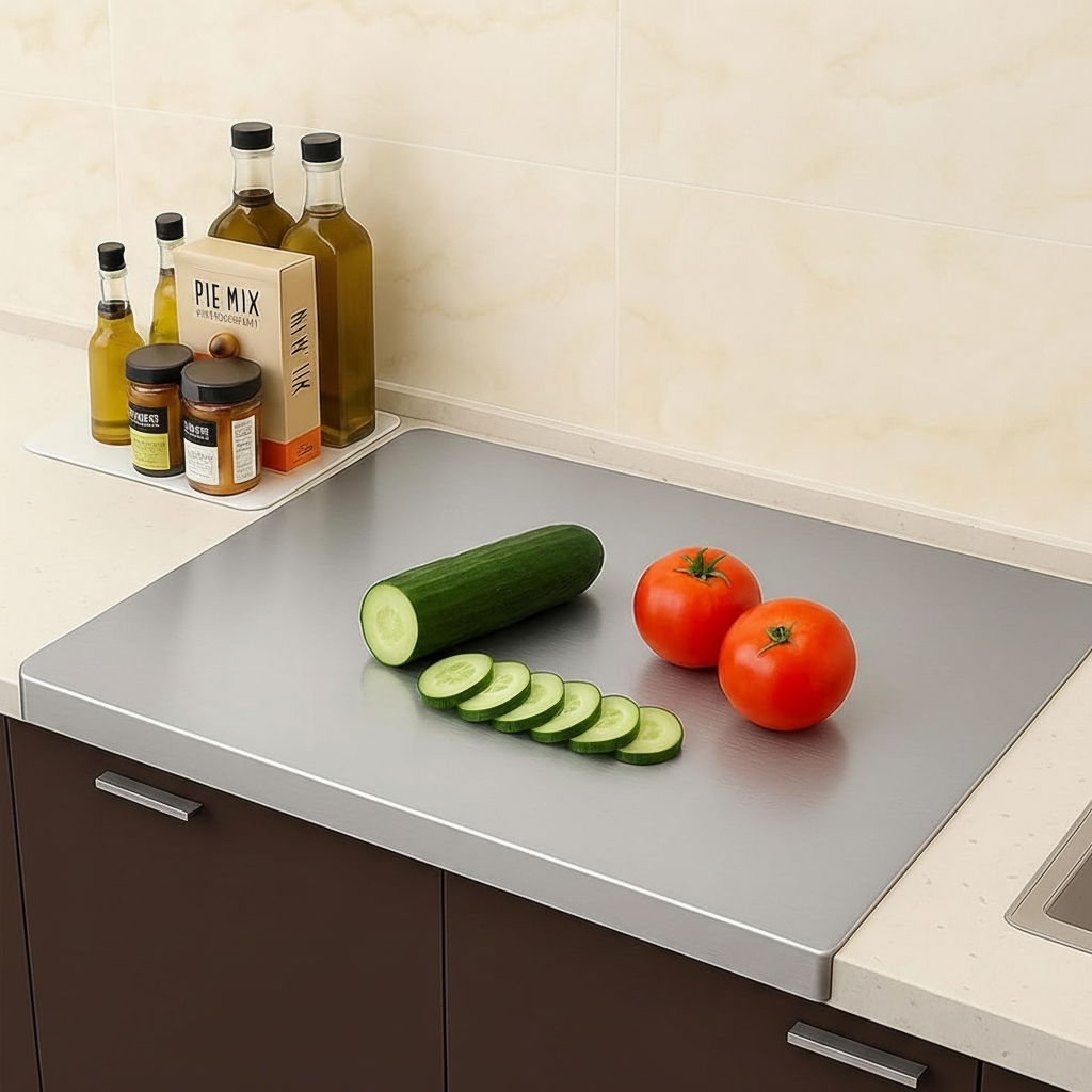 Stainless Steel Board on Counter Edge